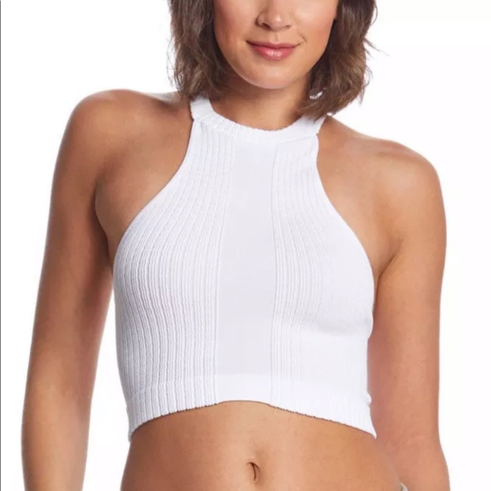 Free people  ribbed T-back top white